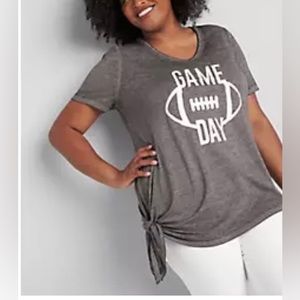 Game Day Asymmetrical Tie-Hem Graphic Tee
